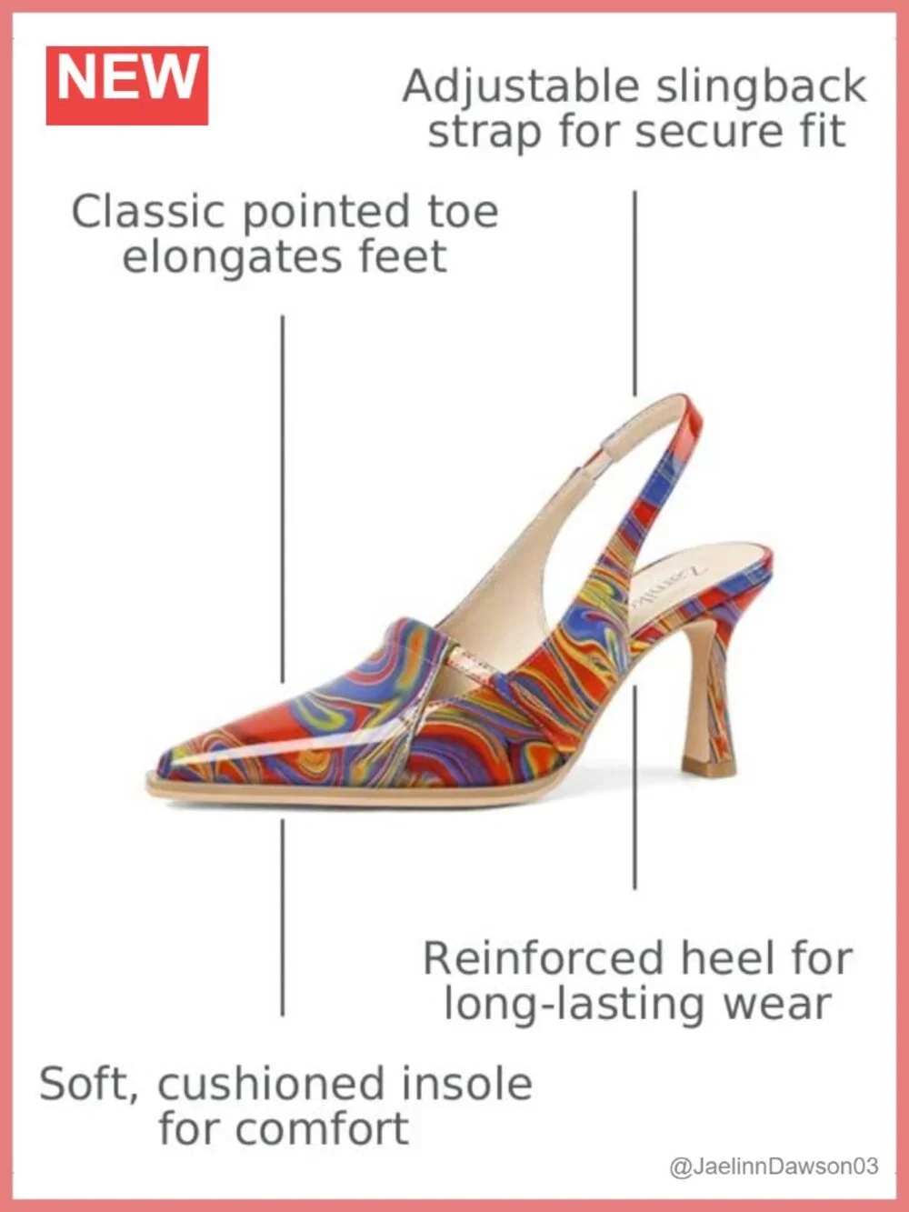 Women Slingback Stiletto High Heel Pumps Pointed Toe Microfiber 3.5